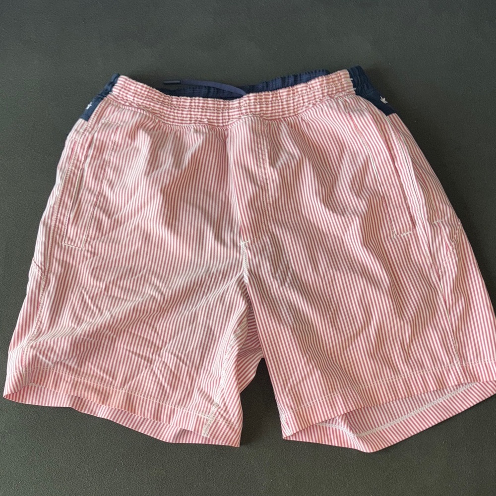 Red Seersucker Birddogs athletic shorts